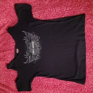 Harley Davidson cold-shoulder top